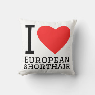 Ich liebe Europäische Kurzhaarkatze Kissen