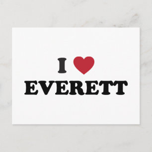 Ich liebe Everett Washington Postkarte