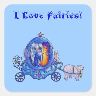 Ich Liebe Fairies! Luftfracht, Ballenfracht, Polar Quadratischer Aufkleber