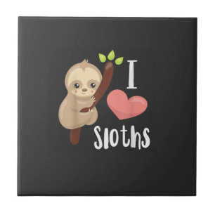ICH LIEBE Faultiere! Süßes Faultier T-Shirt Fliese