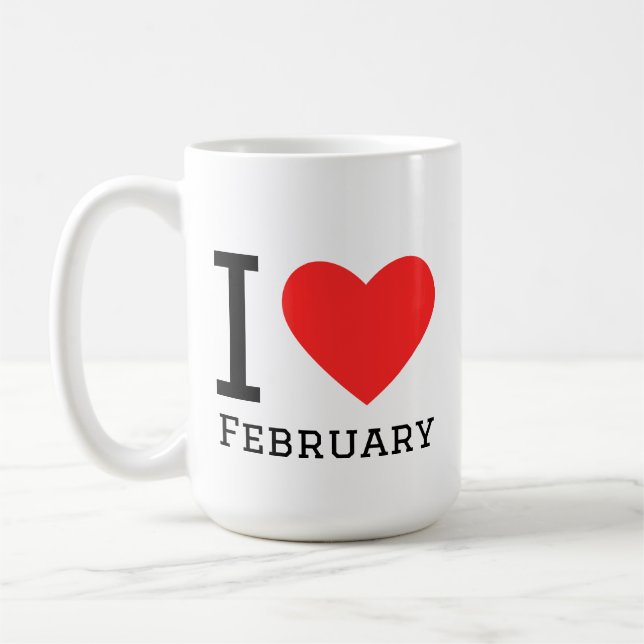 Ich liebe Februar Kaffeetasse (Links)