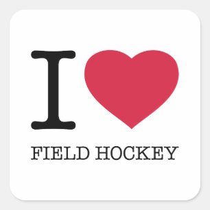 Ich liebe Feldhockey Quadratischer Aufkleber