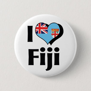 Ich liebe Fidschi-Flagge Button