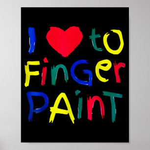 Ich liebe Fingerfarbe ich male süßes Paar Va Poster