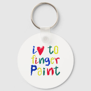 Ich liebe Fingerfarben - Lustiges Paar Schlüsselanhänger