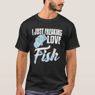 Ich liebe Fisch Angel Leidenschaft Zitat einfach T-Shirt