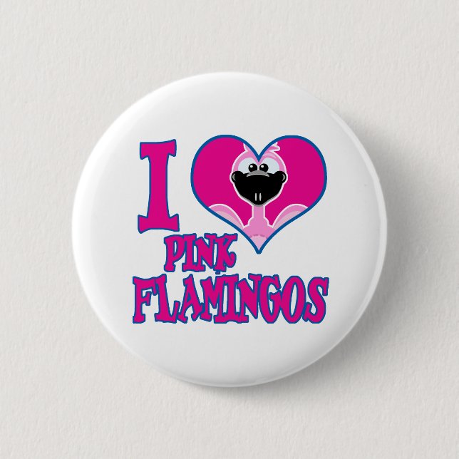 Ich liebe Flamingos Button (Vorderseite)