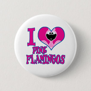 Ich liebe Flamingos Button