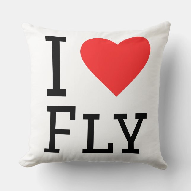 Ich liebe Fliegen Kissen (Vorderseite)