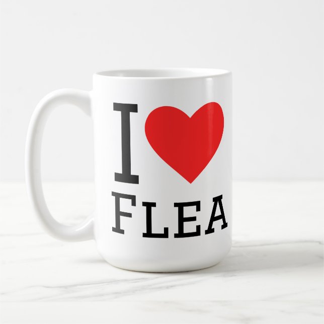 Ich liebe Flöhe Kaffeetasse (Links)