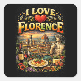 Ich liebe Florenz Quadratischer Aufkleber