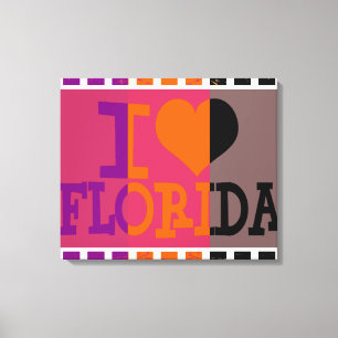 Ich liebe Florida - Pop Art 3 Leinwanddruck