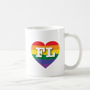 Ich liebe Florida Regenbogenherz Kaffeetasse