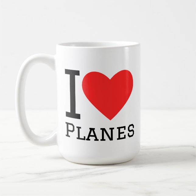 Ich liebe Flugzeuge Kaffeetasse (Links)