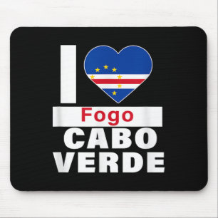 Ich liebe Fogo Cabo Verde mit kapverdischen Flagge Mousepad