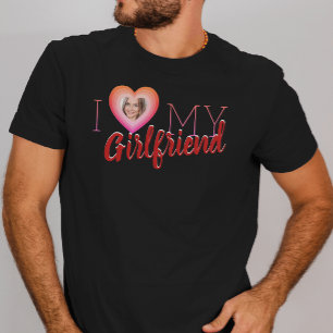 Ich Liebe Foto meiner Freundin Herz Männer T - Shi T-Shirt