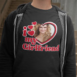 Ich Liebe Foto meiner Freundin T-Shirt<br><div class="desc">I Liebe My Girlfriend Shirt - Hochladen eines Fotos für das Innere</div>