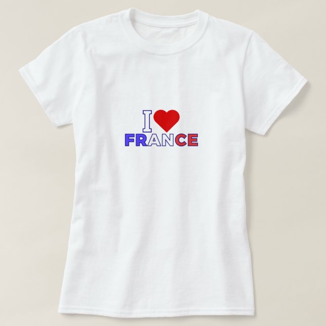 Ich liebe Frankreich T-Shirt (Design vorne)