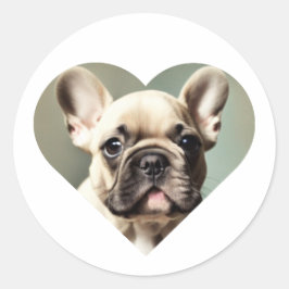 ICH LIEBE FRANZÖSISCH BULLDOGS! EIN FRANZÖSISCHER  RUNDER AUFKLEBER