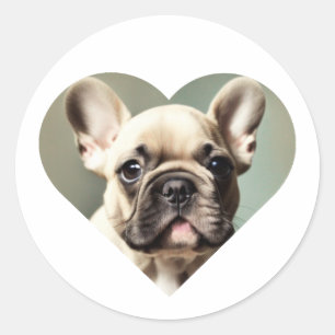 ICH LIEBE FRANZÖSISCH BULLDOGS! EIN FRANZÖSISCHER RUNDER AUFKLEBER