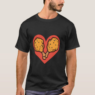 Ich liebe frittiertes Hühnchen Lustiges Herz Fritt T-Shirt