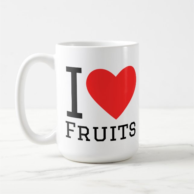 Ich liebe Früchte Kaffeetasse (Links)