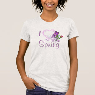 Ich liebe Frühling Fein Jersey Aschgrau T-Shirt