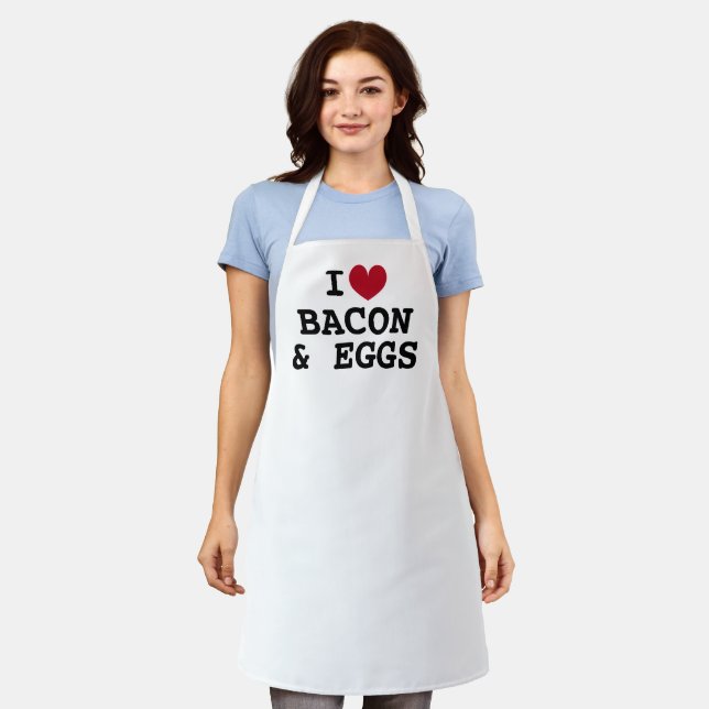 Ich liebe Frühstücksküche Schürze mit Speck. (Getragen)