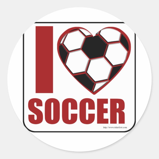 Ich Liebe Fußball! Runder Aufkleber (Vorderseite)