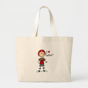 Ich liebe Fußballtasche Jumbo Stoffbeutel