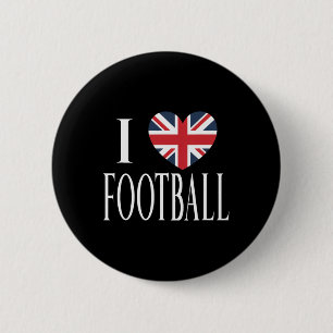 Ich liebe Fußbyll Großbritannien Flagge Herz Fußba Button