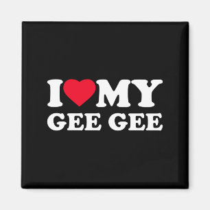 Ich liebe Gee Gee Heart Family Oma Magnet