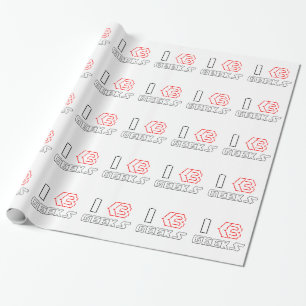 Ich liebe Geeks ASCII ART Geschenkpapier