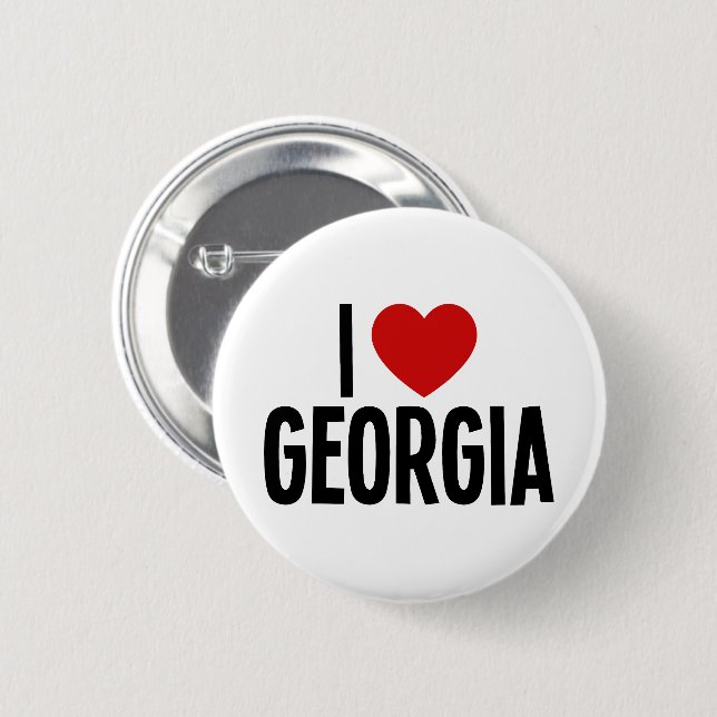 Ich liebe Georgia • Ich ♥ Georgia Runde Knöpfe Button (Vorne & Hinten)