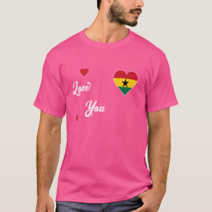Ich Liebe Ghana mit ghanaischer Flagge im Herzen G T-Shirt