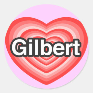 Ich liebe Gilbert. Ich liebe dich Gilbert. Herz Runder Aufkleber