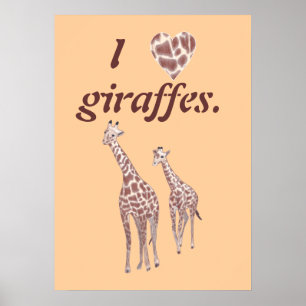 Ich liebe Giraffen, Mutter Kind Giraffe Poster