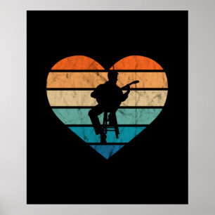 Ich liebe Gitarristen mit Akustikgitarre Poster