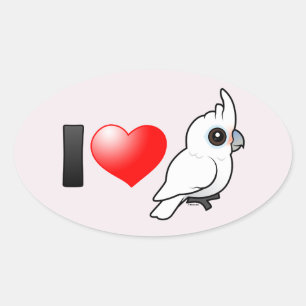 Ich Liebe Goffin's Cockatoos Ovaler Aufkleber