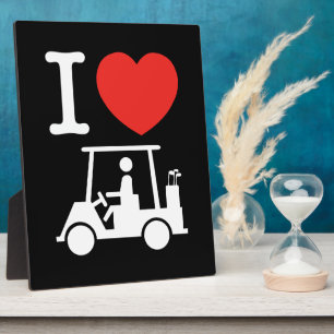 Ich liebe Golf Cart Fotoplatte