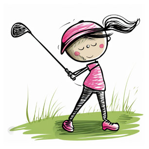 "Ich LIEBE GOLF!" Spaß, Golf Girl Cartoon Tee Shir