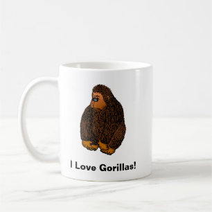 Ich liebe Gorillas! Cartoon Kaffeetasse