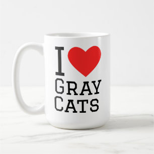 Ich liebe graue Katzen Kaffeetasse