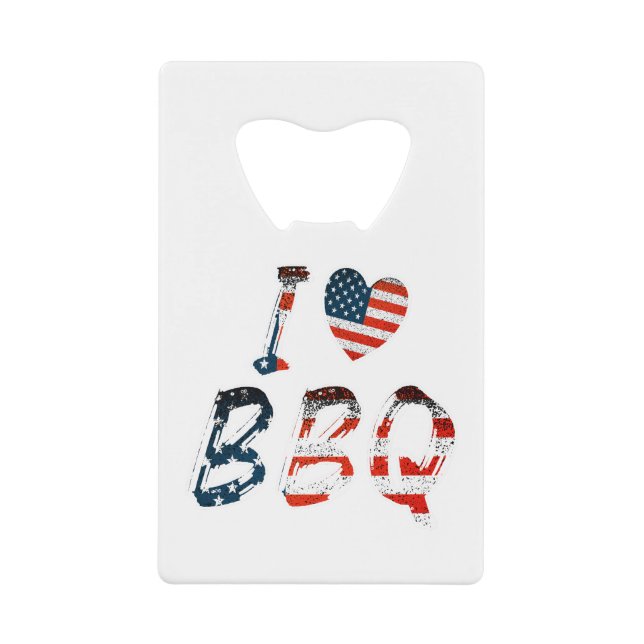 Ich Liebe Grillen, amerikanisches Patriotismus Geldbeutel Flaschenöffner (Vorderseite)