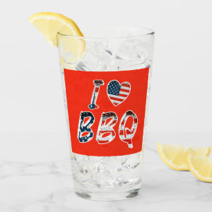 Ich Liebe GRILLEN, amerikanisches Patriotismus Glas