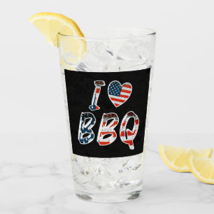 Ich Liebe GRILLEN, amerikanisches Patriotismus Glas