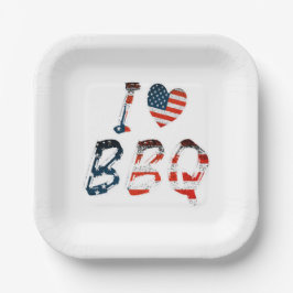 Ich Liebe Grillen, amerikanisches Patriotismus Pappteller