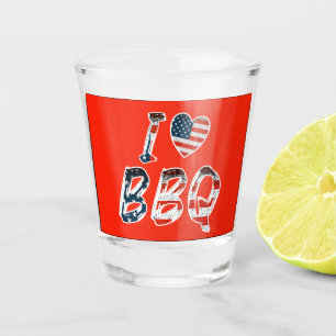 Ich Liebe Grillen, amerikanisches Patriotismus Schnapsglas