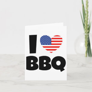 Ich Liebe Grillen Byrbecue mit amerikanischer Flag Karte