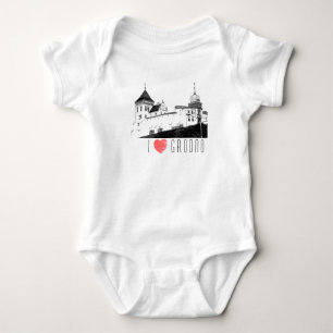 Ich liebe Grodno Belarus Architektur Skizze Schlos Baby Strampler